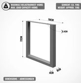 Tafelpoten - Tafelonderstel - Metaal - Antraciet - 70x72 cm - MIADOMODO®