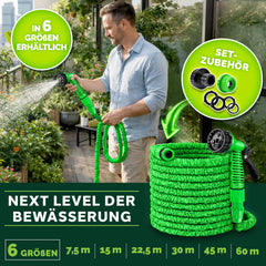 Flexibele Tuinslang - Inc. sproeikop - 45 meter - Groen