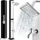 Buitendouche - Tuindouche - Zonneenergie - 40L - Zwart/Zilver - Tillvex