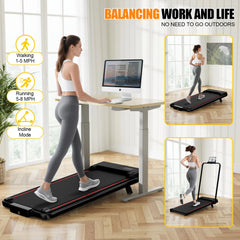 Loopband - Walking pad - Wandelband - 1-8 km/u - Zwart