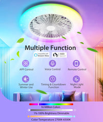 Plafondventilator met verlichting - Plafondlamp met ventilator - Dimbaar - Ø50cm - Aigostar