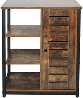 Miadomodo - Vintage Halfopen Kast met 3 Planken - Industrieel/Vintage Design - Bijzetkast - Commode - Woonkamerkast - Stalen Frame - 72x32x80cm - Bruin