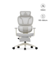FLEXISPOT Ergonomische Stof-bureaustoel - met uittrekbaar voetensteun - BS5WG