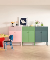 Archiefkast - Kantoorkast - Metalen kast met deuren - Grijs/Blauw - CB10 - FLEXISPOT