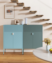 Archiefkast - Kantoorkast - Metalen kast met deuren - Grijs/Blauw - CB10 - FLEXISPOT