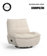 FLEXISPOT Draai- en Schommel Relaxstoel met Stevig Metaal Onderstel - Lotus - (Beige)