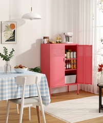 Archiefkast - Kantoorkast - Metalen kast met deuren - Roze - CB10 - FLEXISPOT