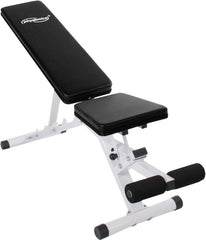 Physionics Verstelbare Fitnessbank - Belastbaar tot 200 kg - Wit •