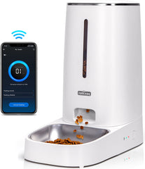 Automatische voerbak kat en hond - Voerautomaat - Voerdispenser - Wit - Nobleza •