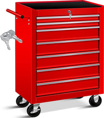 Masko® Werkplaatswagen - Gereedschapswagen - 7 vakken - Rood