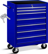 Masko® Werkplaatswagen - Gereedschapswagen - 7 vakken - Blauw