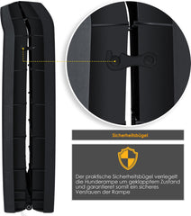 KESSER® Hondenhelling - Loopplank - Hondentrap - Opvouwbaar - Zwart •