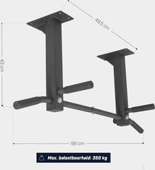 Gorilla Sports Optrekstang - Pull Up Bar - Dakmontage - Zwart – Plafond