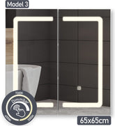 Badkamerspiegel met verlichting - Spiegelkast - 65x65 cm - Aquamarin