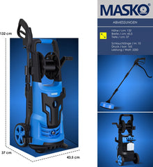 MASKO® Hogedrukreiniger - 2200W - 165 bar - 450 l/h - Blauw