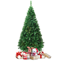 COSTWAY Kerstboom met Metalen Standaard Kunstkerstboom PVC Naalden Kunstsparrenboom voor Thuis Kantoor Winkels 150 cm Groen