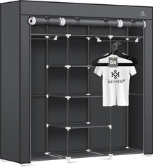 KESSER® Kledingkast - Opvouwbaar - 150x45x175cm - Antraciet •