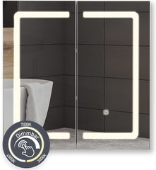 Badkamerspiegel met verlichting - Spiegelkast - 65x65 cm - Aquamarin