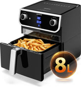Airfryer XXL - heteluchtfriteuse - 8L - Zwart - Aigostar