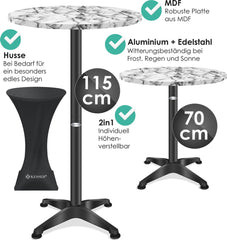 Statafel - Bartafel - Statafelrok - Partytafel - 70-110cm - Marmar - KESSER®