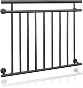 ECD Germany Frans balkon 90x128 cm met 9 vulstaven, antraciet mat & ruw, staal gepoedercoat, balkonleuning, spijlenleuning, balkonhekwerk, balkonhekwerk, raamleuning, buitenraamrooster