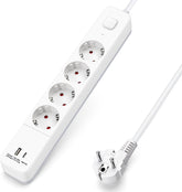 Stekkerdoos met USB - Verlengsnoer - Verlengkabel - 5M - Wit - Aigostar