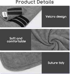 Hondenbadjas - Badjas hond - Ruglengte 60 cm - L - Grijs - Nobleza •