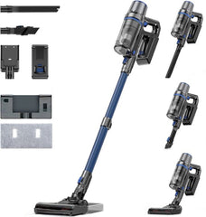 Steelstofzuiger Draadloos - Met Dweilfunctie - 5 Zuigniveaus - Vacuum Cleaner - Draadloze Snoerloze Stofzuiger - Zonder Zak - Op Accu - 350W - 35Kpa - Kruimeldief - Olvy •