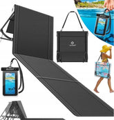 Strandmat met rugleuning - Opvouwbaar - 2 Stuks - Zwart - KESSER®