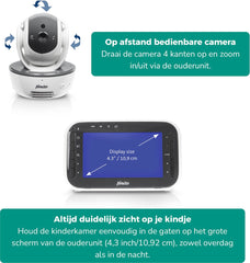 Alecto DVM200M - Babyfoon met Camera - Temperatuurweergave - Op afstand Beweegbaar •