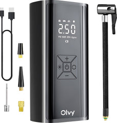 Compressor Bandenpomp - Draagbare Luchtcompressor - 7000 mAh - Elektrische Fietspomp - Fiets/Auto/Motor/Bal/Luchtbed - Olvy •