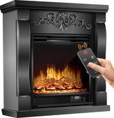 KESSER® Sfeerhaard Elektrisch Haard 1800W met LED Vlammen Dimbaar - Electrische Kachel met Timer & Afstandsbediening - Elektrische Verwarming met Thermostaat - Villa Zwart