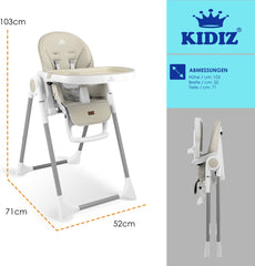KIDIZ® 3in1 kinderstoel - Babystoel - Verstelbaar - Beige