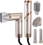 Krultang 5 in 1 - Airstyler - Fohnborstel - Met accessoireset - Rose - Hatteker