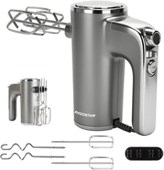 Handmixer - 5 Snelheden met Turbo - RVS Deeghaken & Gardes - 400W - Aigostar