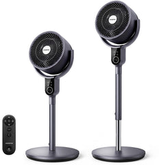 Aigostar Mistral - 3D Luchtcirculator met Afstandsbediening - Ø 25 cm - 3 Modi & 8 Snelheden - In hoogte verstelbaar - Stille ventilator - Staande Ventilator - 50W