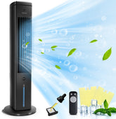 Taylor Swoden Onyx - Luchtkoeler – Aircooler 5L - Torenventilator - Oscillerend - Ventilator met koelelement - Met Afstandsbediening & Aromafunctie - Zwart •