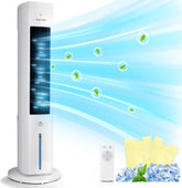 Taylor Swoden Glacier - Luchtkoeler - Aircooler 5L - Torenventilator - Oscillerend - Ventilator met koelelement - Met Afstandsbediening & Aromafunctie - Wit
