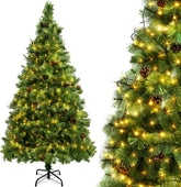 Kerstboom met verlichting - Kunstkerstboom - 180 cm - Met standaard - Aigostar