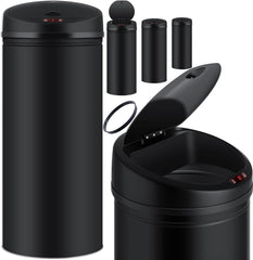 Prullenbak met sensor - Afvalbak - Vuilnisbak - 40 Liter - Zwart - KESSER®