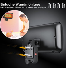 KESSER® Infrarood Kachel Elektrische Verwarming - Sfeerhaard voor Binnen en Buiten - Sfeervolle Terrasverwarmer met Afstandsbediening Electrische Verwarmer Staande Heater - Zwart