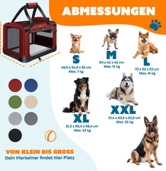 Reisbench hond - Draagtas hond - Transportbox - 102x69x69 cm - Rood