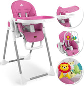 KIDIZ® 3in1 kinderstoel incl. speelbar, Eetstoel, Babystoel, combinatie kinderstoel, 7 in hoogte verstelbare rugleuning, meegroei van 0 maanden tot 6 jaar - Roze
