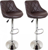 Barkrukken set van 2 - Barstoel met rugleuning - Barkruk - Barstoelen - Bruin - TRESKO®