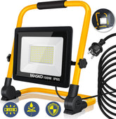 MASKO® LED Schijnwerper bouwlamp - werklamp - werkspot - 5m netsnoer - bouwspot - incl. statief en draaggreep - bouwlamp - schijnwerper - schijnwerper bouwplaatslamp binnen buiten - 100 W