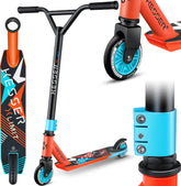 KESSER® X-Limit Stuntstep voor Volwassenen en Kinderen - Step Opvouwbaar en Verstelbaar in Hoogte - Kinderstep met PU Wielen - Rood / Lichtblauw