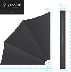 KESSER® opvouwbaar balkonscherm met muurbeugel - 140x140cm - Antraciet •