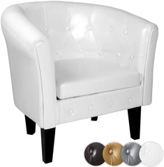 Fauteuil met armleuning - Relaxstoel - Wit - MIADOMODO