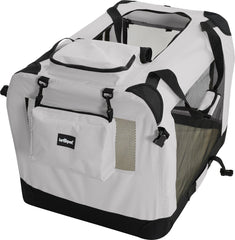 Reisbench hond - Draagtas hond - Transportbox - 60x42x42 cm - Grijs