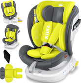 KIDIZ® Autostoeltje / Babyautostoeltje Isofix Top Tether 360° draaibaar Groep 0/1/2/3 vanaf de geboorte 0-36kg Met zonnekap Zijbescherming 5-puntsgordel Hoofdsteun Verstelling ECE R 129/03 - Grijs